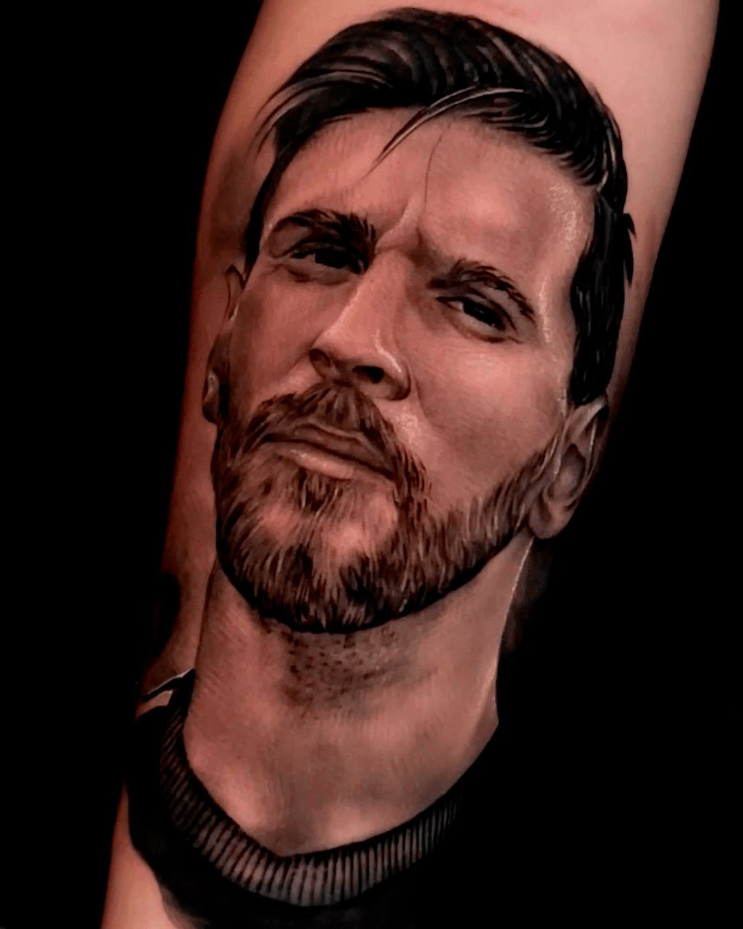 Footballer portrait tattoo